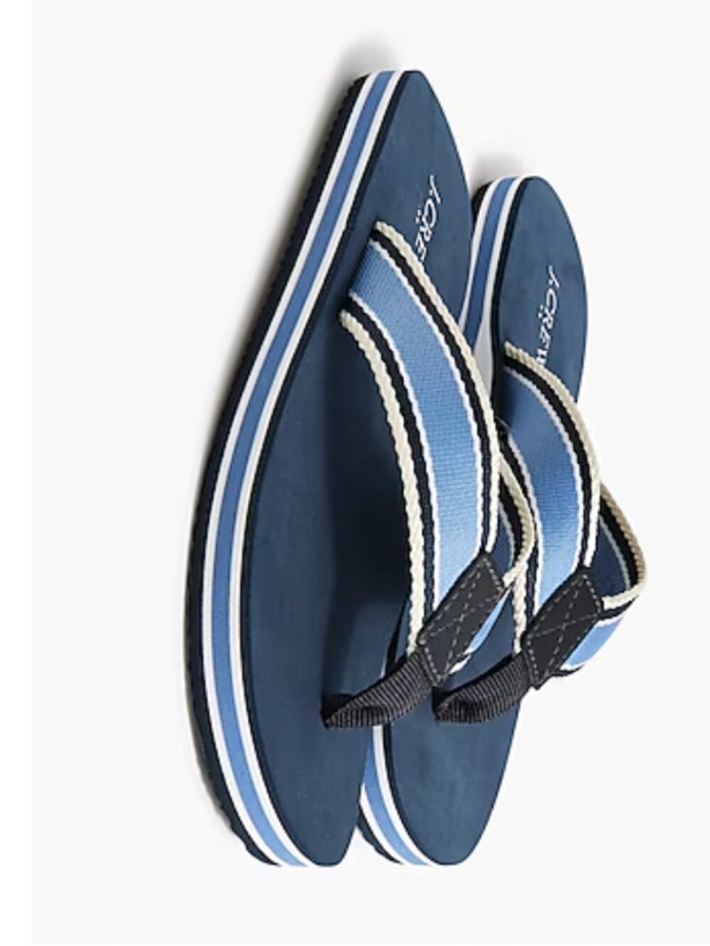 J. Crew Kids Crew Cuts Navy Blue Striped Flip Flops Kids Size 4 NWT